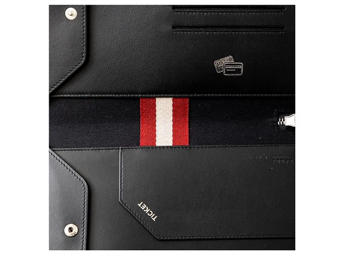 Bally Reisepouch aus schwarzem Leder - Ansicht 8