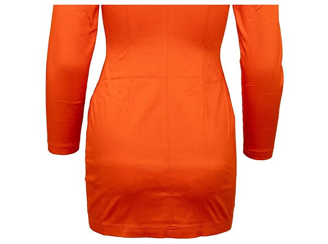 Gianni Versace Versus Mini Kleid mit Reißverschluss Orange - Ansicht 7