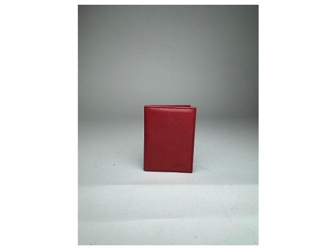 Céline Porte-cartes en cuir vintage Celine Paris rouge - vue 2