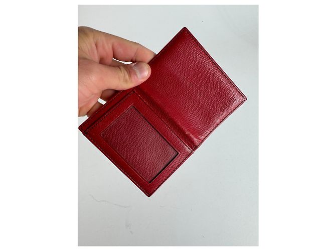 Céline Porte-cartes en cuir vintage Celine Paris rouge - vue 5
