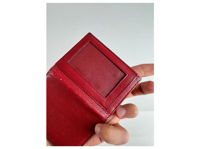 Céline Porte-cartes en cuir vintage Celine Paris rouge - vue 6