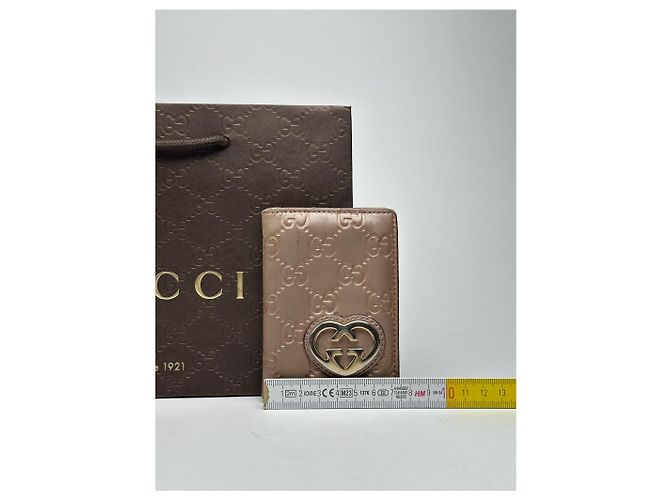 Vintage Gucci Monogramm Kartenhalter in rosé Metall Lila - Ansicht 12