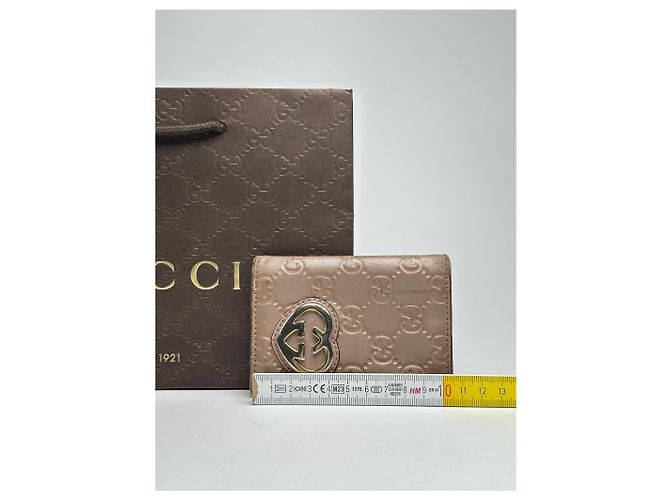 Vintage Gucci Monogramm Kartenhalter in rosé Metall Lila - Ansicht 13