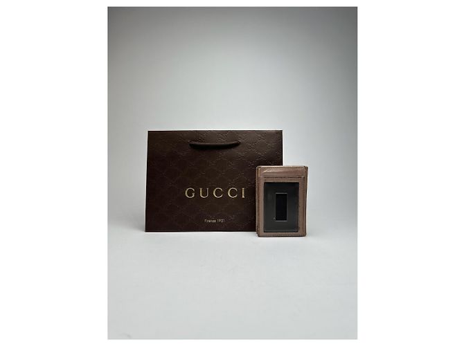 Vintage Gucci Monogramm Kartenhalter in rosé Metall Lila - Ansicht 2