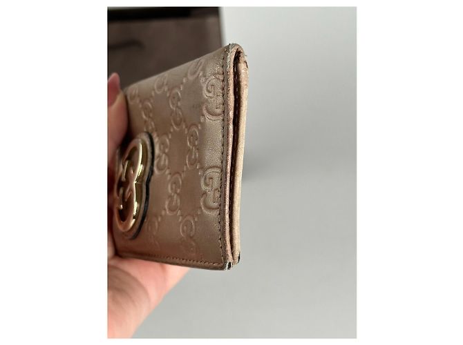 Vintage Gucci Monogramm Kartenhalter in rosé Metall Lila - Ansicht 8