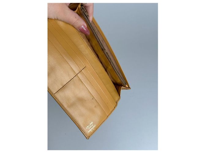 Céline Vintage Celine Paris leather monogram Card Holder Brown - view 10
