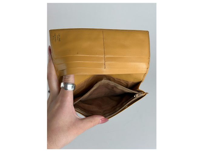Céline Vintage Celine Paris leather monogram Card Holder Brown - view 11