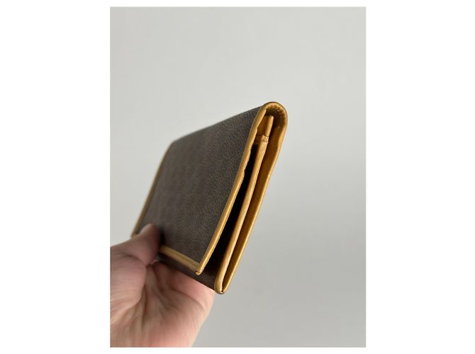 Céline Vintage Celine Paris leather monogram Card Holder Brown - view 2