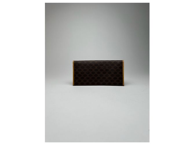 Céline Vintage Celine Paris leather monogram Card Holder Brown - view 3
