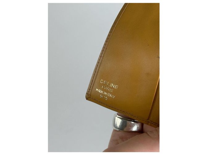 Céline Vintage Celine Paris leather monogram Card Holder Brown - view 5