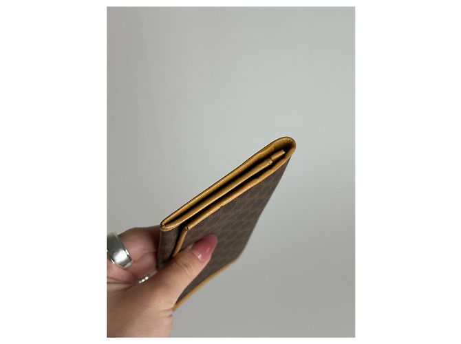 Céline Vintage Celine Paris leather monogram Card Holder Brown - view 6