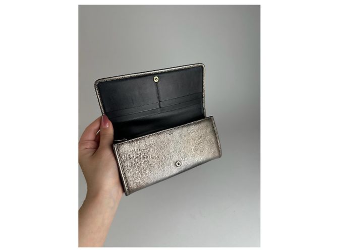 Vintage Loewe Madrid Leather Wallet Bronze Silvery - view 12