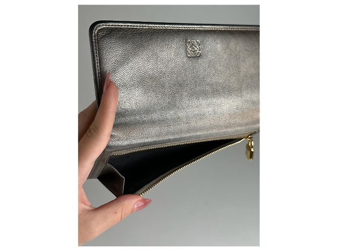 Vintage Loewe Madrid Leather Wallet Bronze Silvery - view 5