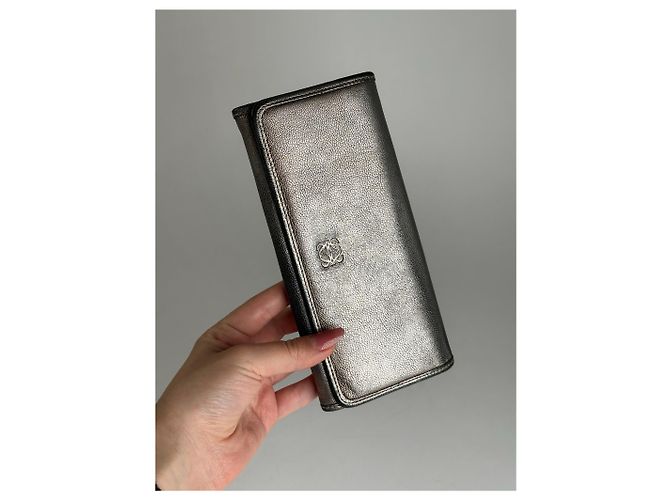 Vintage Loewe Madrid Leather Wallet Bronze Silvery - view 7