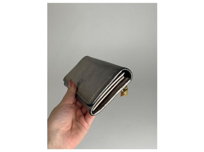 Vintage Loewe Madrid Leather Wallet Bronze Silvery - view 9
