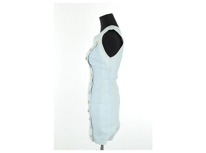 Balmain Abito in cotone blu - vista 4