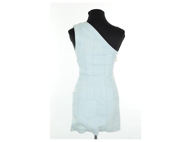 Balmain Abito in cotone blu - vista 5