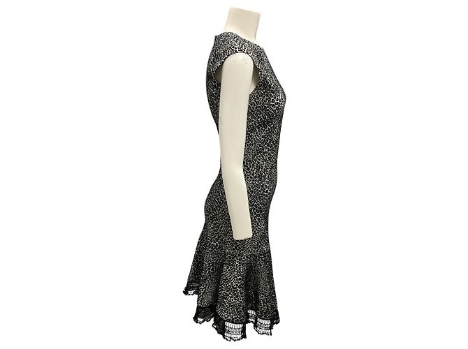 Behnaz Sarafpour Black / White Leopard Print Knit Dress - view 2