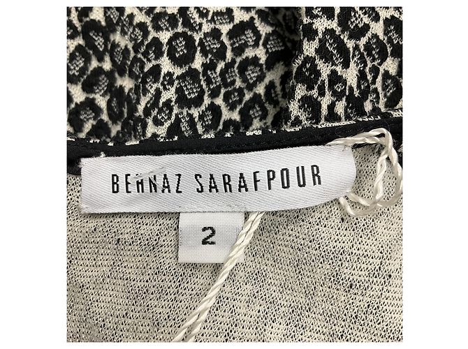 Behnaz Sarafpour Black / White Leopard Print Knit Dress - view 4