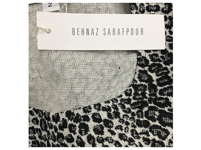 Behnaz Sarafpour Black / White Leopard Print Knit Dress - view 5