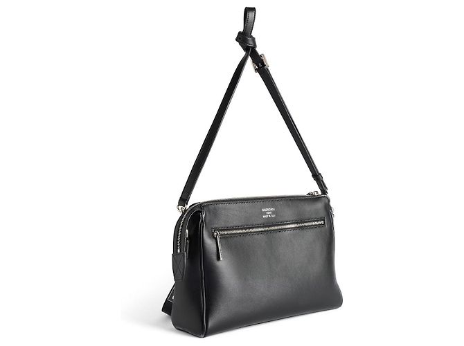 Balenciaga BORSA MESSENGER CON ZIP BEL AIR PICCOLA DA UOMO IN NERO - vista 4
