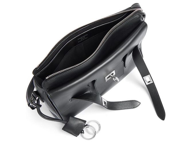 Balenciaga BORSA MESSENGER CON ZIP BEL AIR PICCOLA DA UOMO IN NERO - vista 5