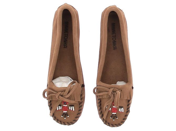 Minnetonka Mocassini in camoscio marrone - vista 7