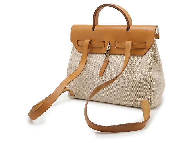 Borsa 2 in 1 in pelle Toile H Herbag di Hermès Metallico Bronzo - vista 2