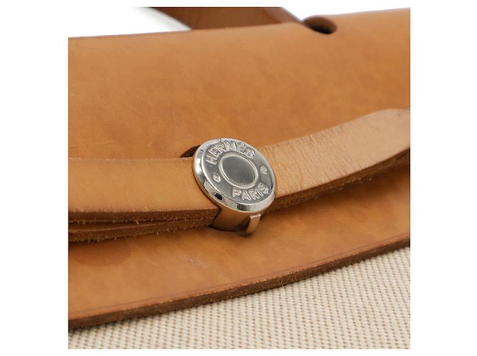 Borsa 2 in 1 in pelle Toile H Herbag di Hermès Metallico Bronzo - vista 4