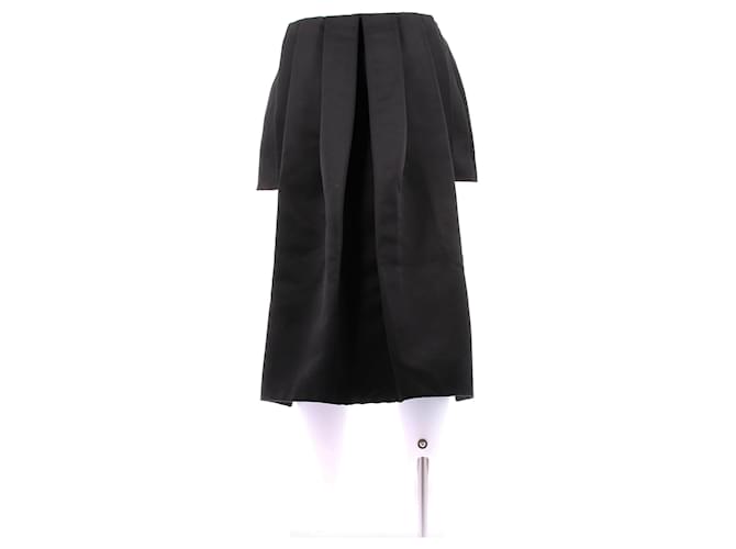 Prada Falda asimétrica de seda negra Negro - vista 2