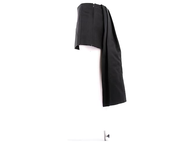 Prada Falda asimétrica de seda negra Negro - vista 4