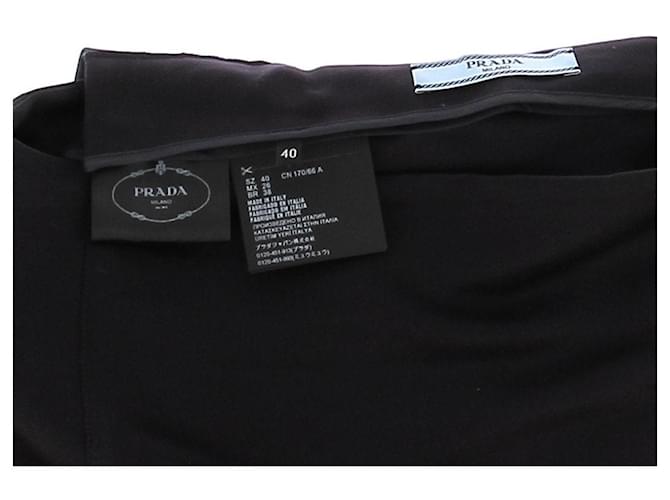 Prada Falda asimétrica de seda negra Negro - vista 5