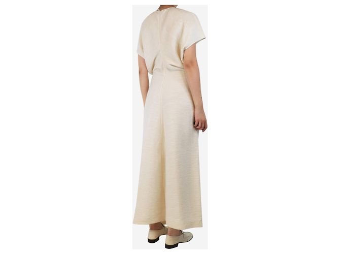Totême Ecru Slouch-Waist-crinkle-Maxikleid - Größe UK 12 - Ansicht 2