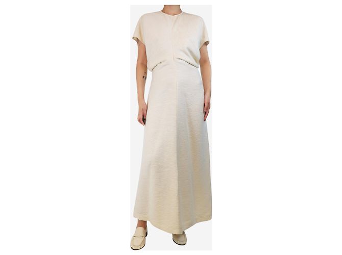 Totême Ecru Slouch-Waist-crinkle-Maxikleid - Größe UK 12 - Ansicht 3