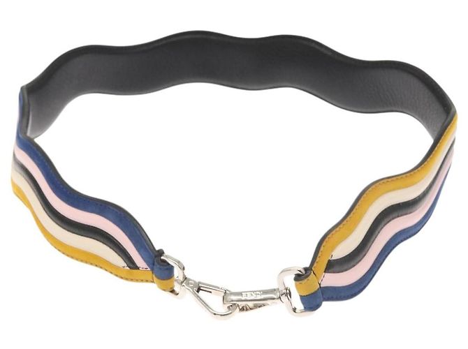 FENDI Cinghia Tu Cinghia Spalla Pelle Nera Gialla Auth hk2496 Nero Giallo - vista 2