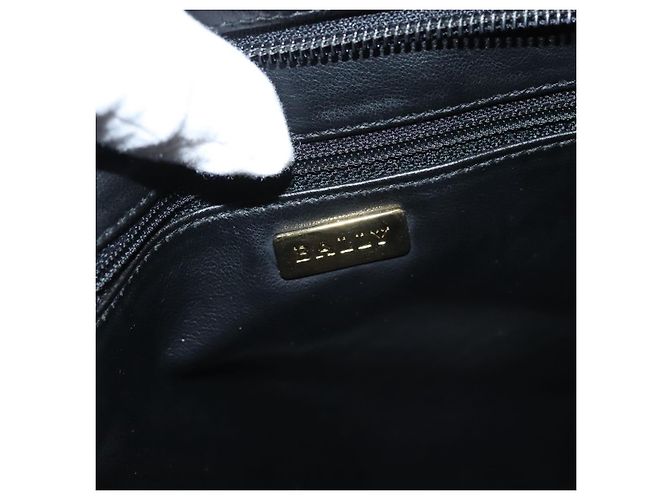 BALLY Borsa a Spalla in Pelle Nera e Oro Auth 118003 Nero D'oro - vista 11