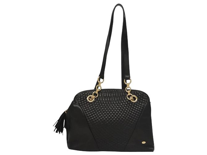 BALLY Borsa a Spalla in Pelle Nera e Oro Auth 118003 Nero D'oro - vista 13
