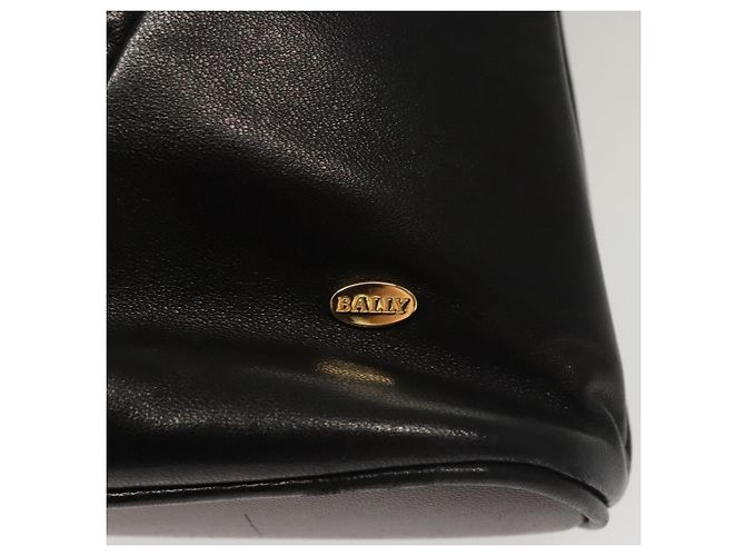 BALLY Borsa a Spalla in Pelle Nera e Oro Auth 118003 Nero D'oro - vista 17