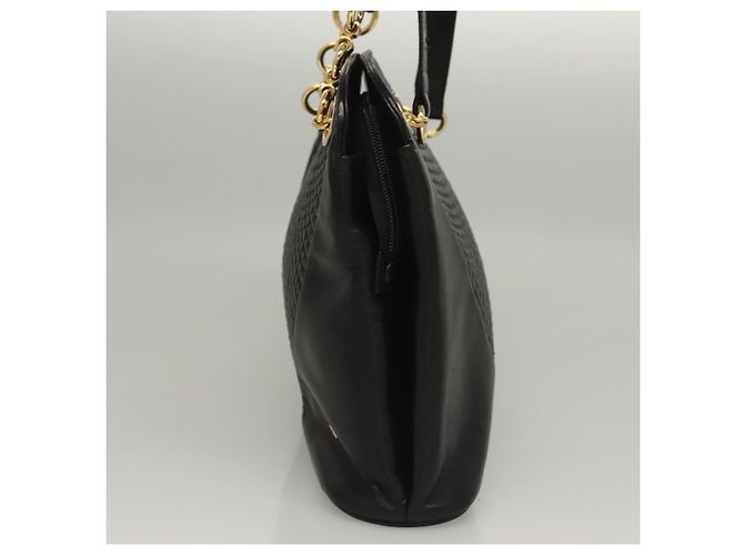 BALLY Borsa a Spalla in Pelle Nera e Oro Auth 118003 Nero D'oro - vista 3