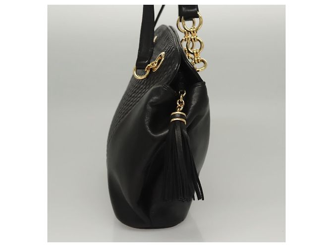 BALLY Borsa a Spalla in Pelle Nera e Oro Auth 118003 Nero D'oro - vista 4