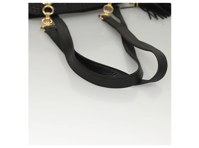 BALLY Borsa a Spalla in Pelle Nera e Oro Auth 118003 Nero D'oro - vista 7