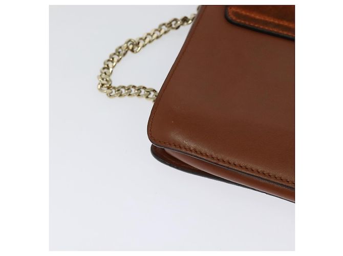 Chloé Borsa a Spalla Chloe Fay in Pelle Scamosciata Arancione Oro Auth sw537 D'oro - vista 16