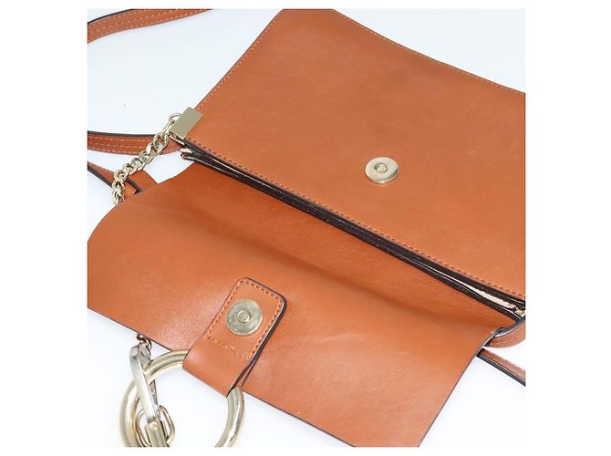 Chloé Borsa a Spalla Chloe Fay in Pelle Scamosciata Arancione Oro Auth sw537 D'oro - vista 18