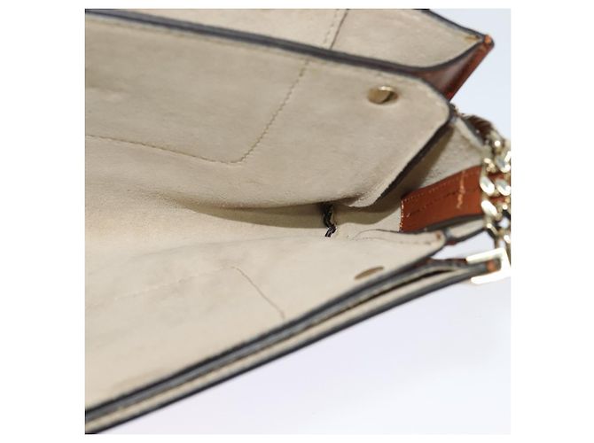 Chloé Borsa a Spalla Chloe Fay in Pelle Scamosciata Arancione Oro Auth sw537 D'oro - vista 20