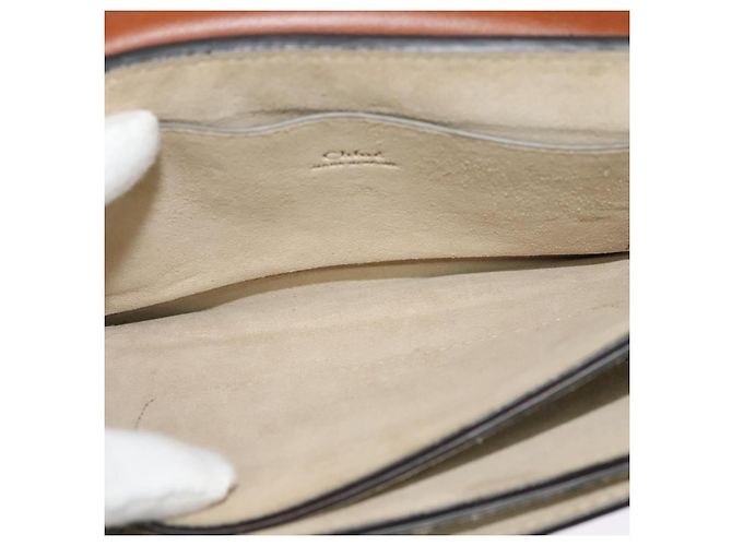 Chloé Borsa a Spalla Chloe Fay in Pelle Scamosciata Arancione Oro Auth sw537 D'oro - vista 22