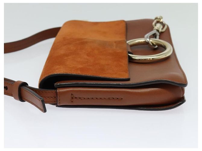 Chloé Borsa a Spalla Chloe Fay in Pelle Scamosciata Arancione Oro Auth sw537 D'oro - vista 3