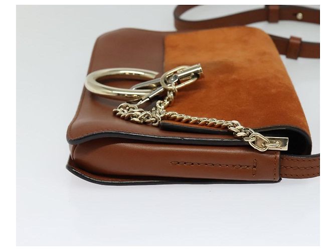 Chloé Borsa a Spalla Chloe Fay in Pelle Scamosciata Arancione Oro Auth sw537 D'oro - vista 4