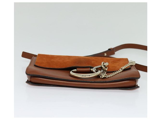 Chloé Borsa a Spalla Chloe Fay in Pelle Scamosciata Arancione Oro Auth sw537 D'oro - vista 5