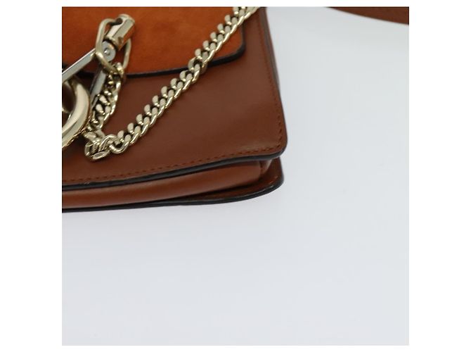 Chloé Borsa a Spalla Chloe Fay in Pelle Scamosciata Arancione Oro Auth sw537 D'oro - vista 8