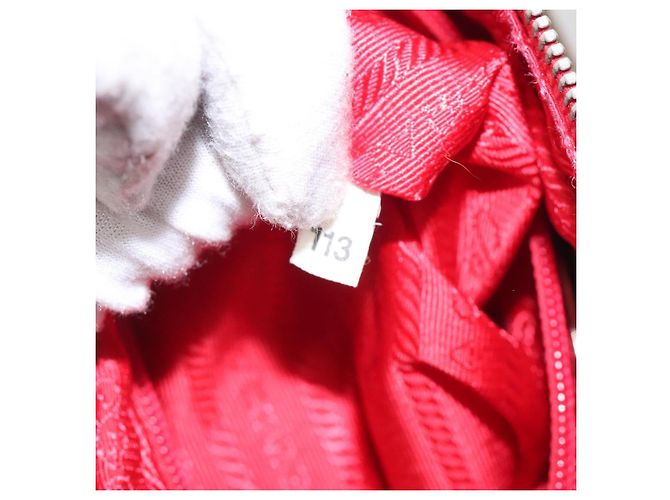 PRADA Handtasche aus rotem Silber-Canvas authentisch bs25015 - Ansicht 12